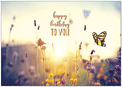 Wishing you a beautiful day of joy and contentment. Serene Birthday Card A9026KW-X